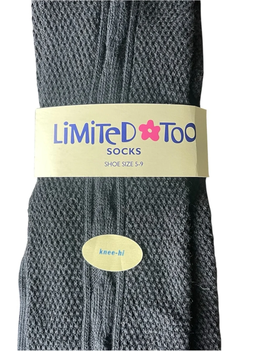 Vintage Girl’s Limited Too Black Knee-Hi Socks Size 4 Shoe Size 5-9 NWT